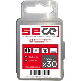 Resim Sece 1/4'' Düz Bits Uç Düz 5,5 X50 Mm 30 Adet 