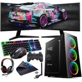 Resim I5 10400F 16GB 240SSD 1TB HDD 8GB RTX3050 Çift 24" Monitörlü (Gaming SET) Rogame