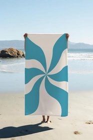 Resim Dijital Baskı Plaj Deniz Havlusu Soyut Desenli Peştamal HVL0225 