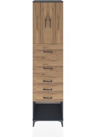 Resim Hyperion Dolap 2 Raflı 5 Çekmeceli 2 Kapaklı 60x44x243 Antrasit-çam Antrasit 