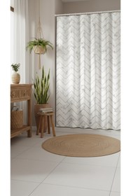 Resim Jackline Banyo Duş Perdesi Mermer Desenli Duş Perde Su Geçirmez Banyo Perdeleri Polyester Kumaş Duş Perdesi 