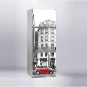 Resim Jasmin2020 Kırmızı Araba Desenli Buzdolabı Kaplama Sticker Etiketi 