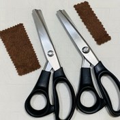Resim 1 Ergonomik Siyah Paslanmaz Çelik Dişli Makas - Keskin, Hassas 5mm Üçgen Dalga Kenarlı 7mm, Dantel ve Kumaş El İşleri için Uygun, Rahat Sap, DIY Dikiş ve İplik Kesme için İdeal 