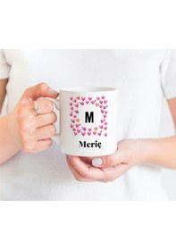 Resim Kişiye Özel Kalp Tasarımlı Kupa Bardak Siyah 