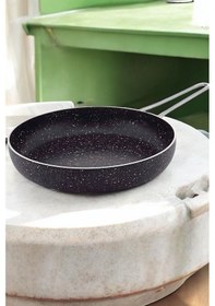 Resim Gökdil Cantef Yanmaz Yapışmaz 20 Cm Metal Kulplu Granit Tava Siyah 