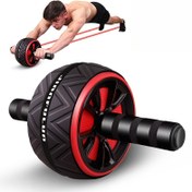 Resim 1 Adet Evde Fitness Karın Egzersiz Tekerleği - Kırmızı & Siyah Tutma Çubukları ile Taşınabilir Çekirdek Güçlendirici, Karın & Göğüs Kası Antrenmanı için Dayanıklı PP Malzeme, Üst Vücut Antrenmanı|Ergonomik Tutma Tasarımı|Dokulu Silindir Yüzeyi, Spor Salonu Aksesuarları 