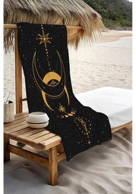 Resim Dijital Baskı Plaj Deniz Havlusu Ay Ve Yıldız Desenli Peştamal Hvl0148 Renkli 