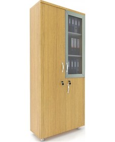 Resim Modüler Dünyası Dosya Ve Soyunma Dolabı - Cam Kapaklı Ve Kilitli (326995660) Teak 