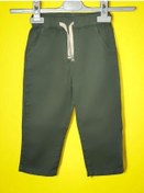 Resim Erkek Bebek Keten Beli Paçası Lastikli Pantolon-15708 Yeşil 