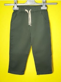 Resim Erkek Bebek Keten Beli Paçası Lastikli Pantolon-15708 Yeşil 