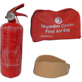 Resim Kkdavm Trafik Ilkyardım Seti Valentino Yangın Tüpü Boyunluk Oto Muayene Paketi 