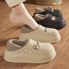 Resim Kadınlar ve Unisex Kış Terlikleri - Yumuşak Peluş İç/Dış Mekan Ev Ayakkabıları, Kaymaz EVA Taban, Bej/Siyah/ - Ev, Ofis, Seyahat için Sıcak Rahat Ayakkabılar - Kadınlar ve Erkekler için Kolay Temizlenebilir İç/Dış Mekan Ayakkabıları, İç Mekan Terlikleri, İç Mekan Ayakkabıları, Karikatür Desen, Flanel Astar, Ev Ayakkabıları, Şık Ayakkabılar, Dayanıklı Yapı, Rahat Ayakkabılar, Ev Konforu 