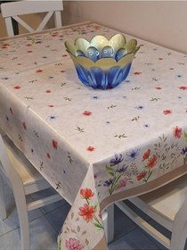 Resim Başak Ev Tekstili(3677) Elyaflı Pvc Muşamba - Desenli Silinebilir Masa Örtüsü Kahverengi? Kahverengi-140 x 160 