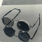 Resim Vintage Steampunk-Inspired Alloy Moda Gözlükleri, Magnezyum ve PC Lensler, Siyah Çerçeve ve Beyaz Dekoratif Lensler, Koruyucu Kılıf Dahil - Yaz Giyilebilir Erkekler ve Kadınlar İçin, Şık Aksesuar, Benzersiz Gözlük, Dayanıklı Gözlük 