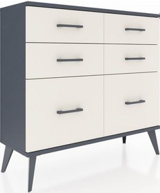 Resim Arges Şifonyer 6 Çekmeceli 88x30x80 Antrasit-antrasit/aytaşı Antrasit/aytaşı 