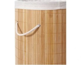 Resim Decohandy Yuvarlak Bambu Kirli Sepeti 