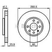 Resim Bosch 0986478730 Ön Fren Aynası Corsa C Z14 Y17dt(00-03)1.3Cdti03=>Combo 01-03 1.3Cdti 04=>Tigra 04=>(260X23.9X6dl) 