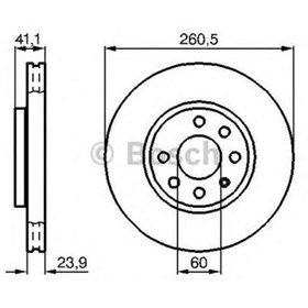 Resim Bosch 0986478730 Ön Fren Aynası Corsa C Z14 Y17dt(00-03)1.3Cdti03=>Combo 01-03 1.3Cdti 04=>Tigra 04=>(260X23.9X6dl) 