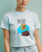 Resim Gramofonlu Crop Tişört 
