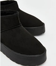 Resim Ce&ce Bilekboy Kadın Süet Peluşlu Kalın Taban Günlük Bot Siyah Siyah 