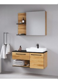 Resim Turkuaz Seramik Duru Etajerli Lavabo 50 x 40 CM.Denko Piramit 90 Alt Modül 