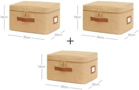 Resim Ocean Home Textile 3'lü Küçük Boy Jüt Hurç Set 30 x 22 x 18 cm 