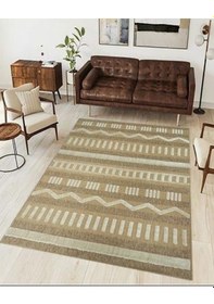 Resim Çam Halı Togo 676 Sarı İskandinav Desenli Koridor Halısı Kesme Yolluk Mutfak Halısı Modern Salon Halısı 