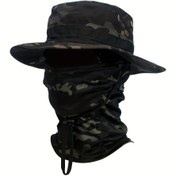 Resim Kamuflaj Beanie Beret Seti Geniş Kenarlı Şapka Erkekler için Güneş Koruma Askeri Taktik Balıkçı Kapağı Kalınlaştırılmış Nefes Alabilir Katlanabilir Yumuşak Şapka Dış Mekan Sporları Doğa Yürüyüşü Kamp Plaj Seyahat Balıkçılık Şapkası 