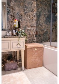 Resim Mbois Kapaklı Ve Kulplu Cırtlı Düzenleyici Kirli Çamaşır Sepeti Çok Amaçlı Organizer Keçe Sepet (M 