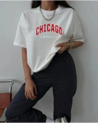 Resim aynewmoda Chicago Baskılı Eşofman Altı Ve T-shirt - Jogger Tişört Alt Üst Eşofman Takımı Bisiklet Yaka 