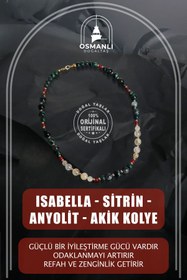 Resim OSMANLI DOĞAL TAŞ Isabella, Sitrin Anyolit Akik Doğal Taş Kolye 