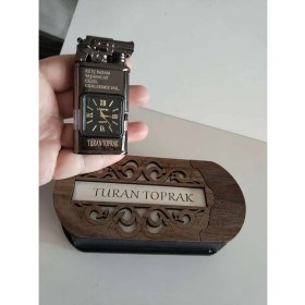 Resim ***isim*** Baskılı Metal Rüzgar Geçirmez Saatli Gazlı Tasarım Kutulu ÇAKMAK2381 