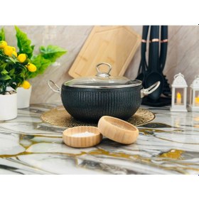 Resim İstiridye Granit Güveç Seti Gold Kulp Gümüş Kulp 