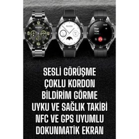 Resim Akıllı Saat Titreşimli Pusula Nabız ve Tansiyon Ölçer Nfc Uyumlu 