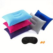 Resim Yetişkinler için 3 adet Şişme Seyahat Yastığı - Taşınabilir Boyun ve Sırt Desteği ile Peluş Presli Tasarım, Hafif ve Dayanıklı, Karışık Renkler (Mavi/Gri/Pembe) için Kamp, Uçak, Araba, Ev Kullanımı, Şişme Yastık, Araba Konfor Aksesuarları, Boyun Yastığı, Vintage Stil, Snap Kapatma 