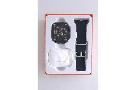 Resim Storemax Kablosuz Kulaklık Hediyeli, Arama Konuşma Özellikli Siyah Silikon Kayışlı Yeni Nesil Akıllı Saat 