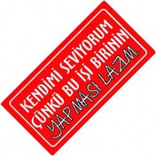 Resim Kendimi Seviyorum Yazılı Sök-tak-pratik Dekor Plaka 