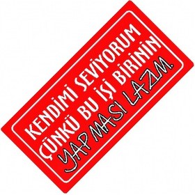 Resim Kendimi Seviyorum Yazılı Sök-tak-pratik Dekor Plaka 