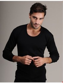 Resim Hasyün Erkek Termal Siyah Uzun Kol Yün Fanila 