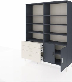 Resim Hyperion Gardrop 9 Raflı 3 Çekmeceli 2 Kapaklı 176x44x221 Antrasit-antrasit/aytaşı Antrasit/aytaşı 