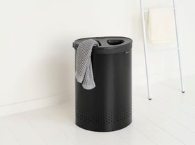 Resim Brabantia Matt Black İki Bölmeli Çamaşır Sepeti 55L 