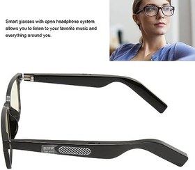 Resim Akıllı Gözlük, Dokunmatik Kontrol Kablosuz Akıllı Gözlük Ses Kontrolü 110mAh Dış Mekan Için Dahili Mikrofon (Gece Görüş Lensleri ile) 