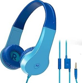 Resim Motorola Sound JR200 - Kablolu Çocuk Kulaklığı - Kablolu Çocuk Kulaklığı 85 dB Ses Sınırlı ve Ses Dağıtıcı - BPA İçermez - 3 Yaşından İtibaren - Mavi 