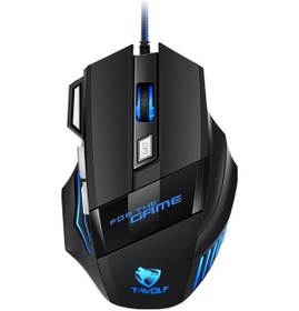 Resim Rogfer T-wolf M1 7 Tuşlu Rgb Atmosfer Işığı Usb Oyun Kablolu Faresi Siyah Diğer - Black Diğer 