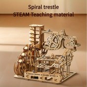 Resim Ahşap 3D Mekanik Bulmaca DIY Kiti, Spiral Treble Topu İzleme, Yetişkin STEM Öğrenme Oyuncak, Yüksek Beyin Teaser, Eğitici El Yapımı Montaj Oyuncak 