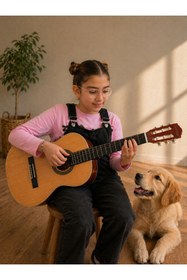 Resim valares Qcg3024 1/2 naturel Klasik Gitar Çocuklar İçin İdeal Yumuşak Tını Kolay Çalım Çanta Ve Pena Hediye 