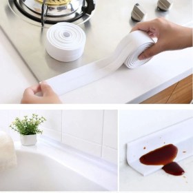 Resim 2 Adet Su Sızdırmaz Yapışkanlı Bant Nem Küf Önleyici Lavabo Evye Küvet Kenar Bandı 