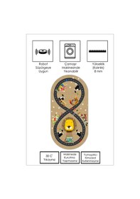 Resim West Home Makinede Yıkanabilir Kaymaz Taban Leke Tutmaz Yol Desenli Çocuk Odası Halısı Oyun Halısı 
