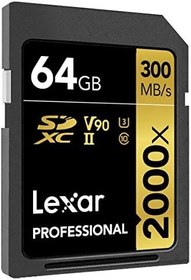 Resim Lexar 64GB 2000x Professional SDXC RDR UII 
