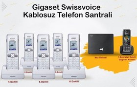 Resim C530 6 Dahili Swissvoice Telsiz Kablosuz Telefon Santrali Gigaset